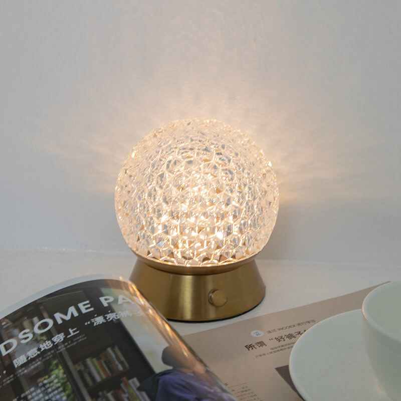 Round Ball Iron Acrylic Table Lamp