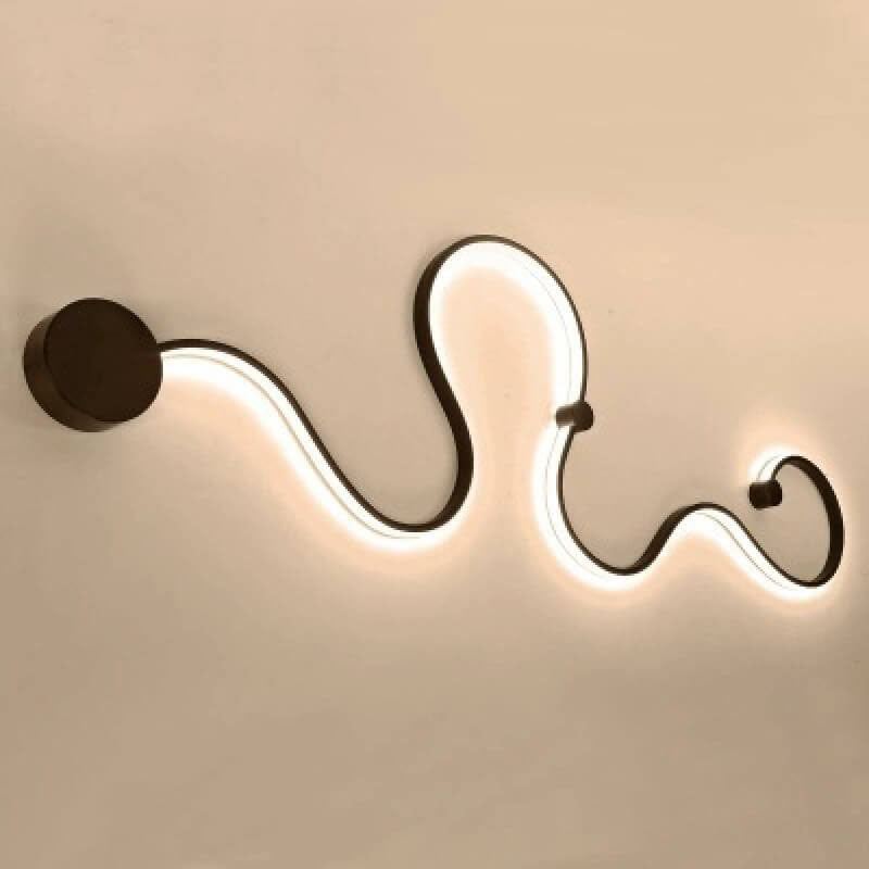 Long Aluminum Snake Shaped Wall Lamp