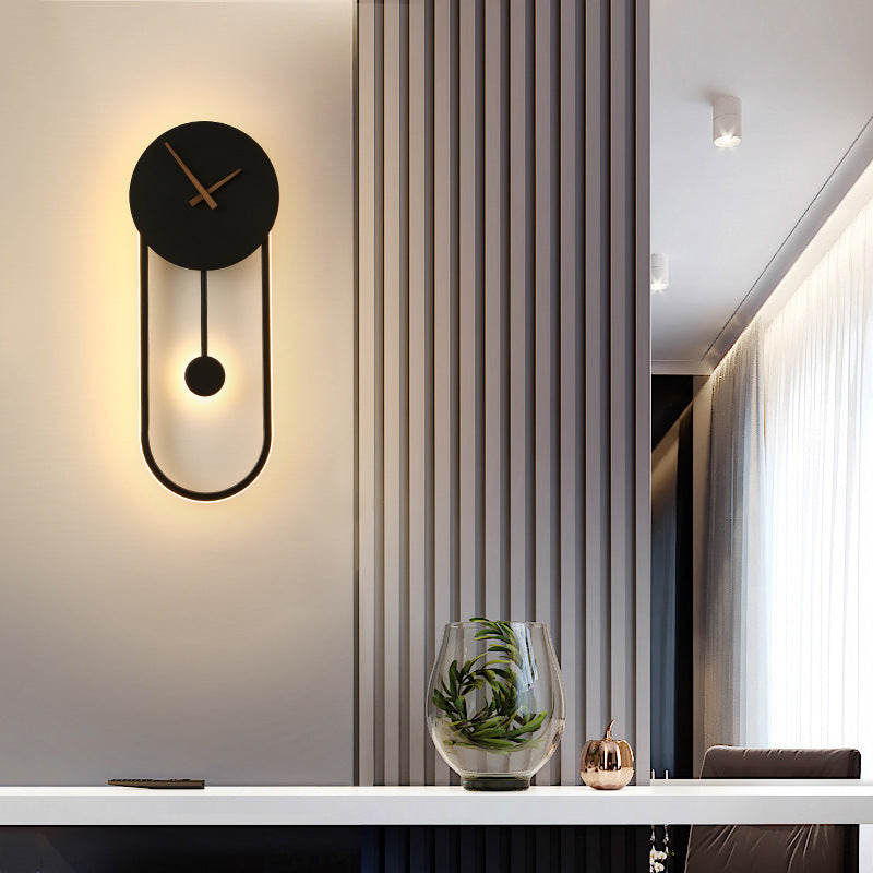 Round Oval Clock Shape Wall Lamp