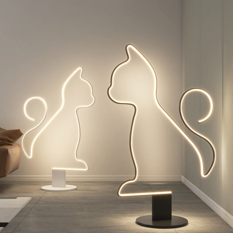 Iron Aluminum Acrylic Cat Floor Lamp