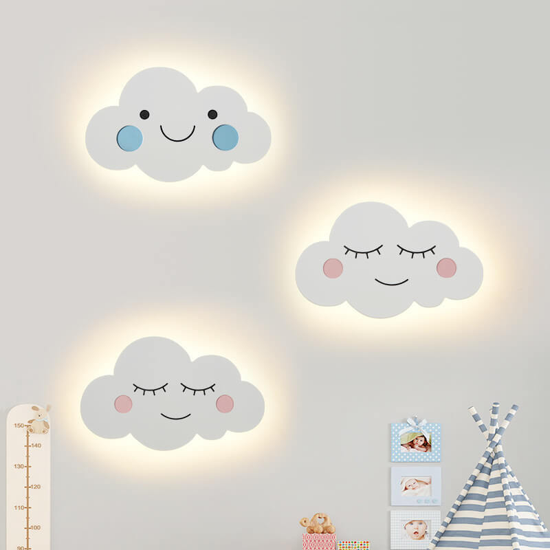 Clouds Iron Emoji Kids Wall Lamp