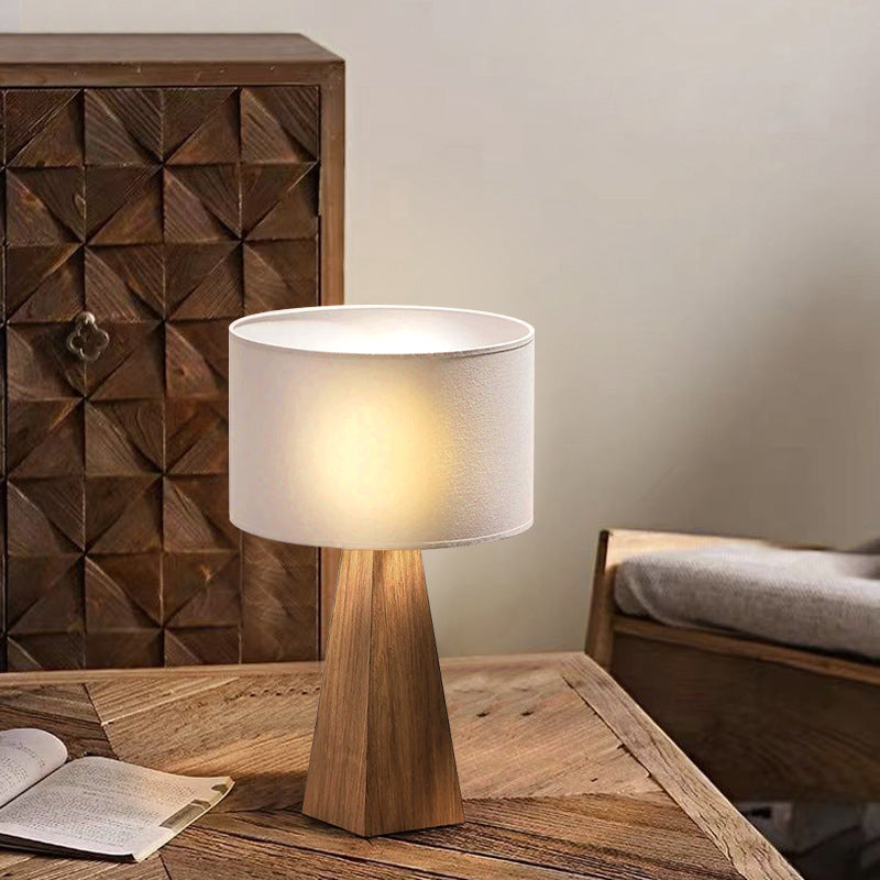 Cylindrical Prismatic Solid Wood Table Lamp