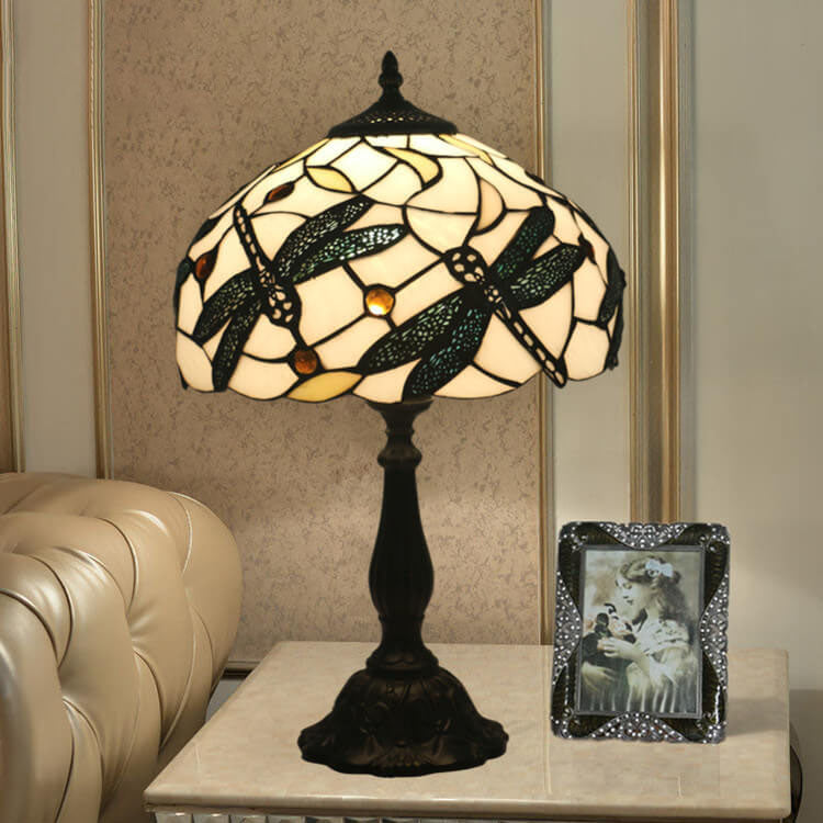 Resin Animal Dragonfly Stained Table Lamp