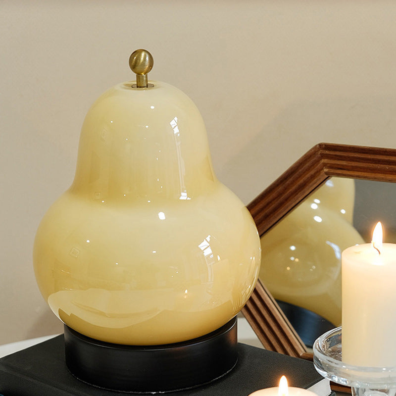 Gourd Glass Lampshade Night Table Lamp
