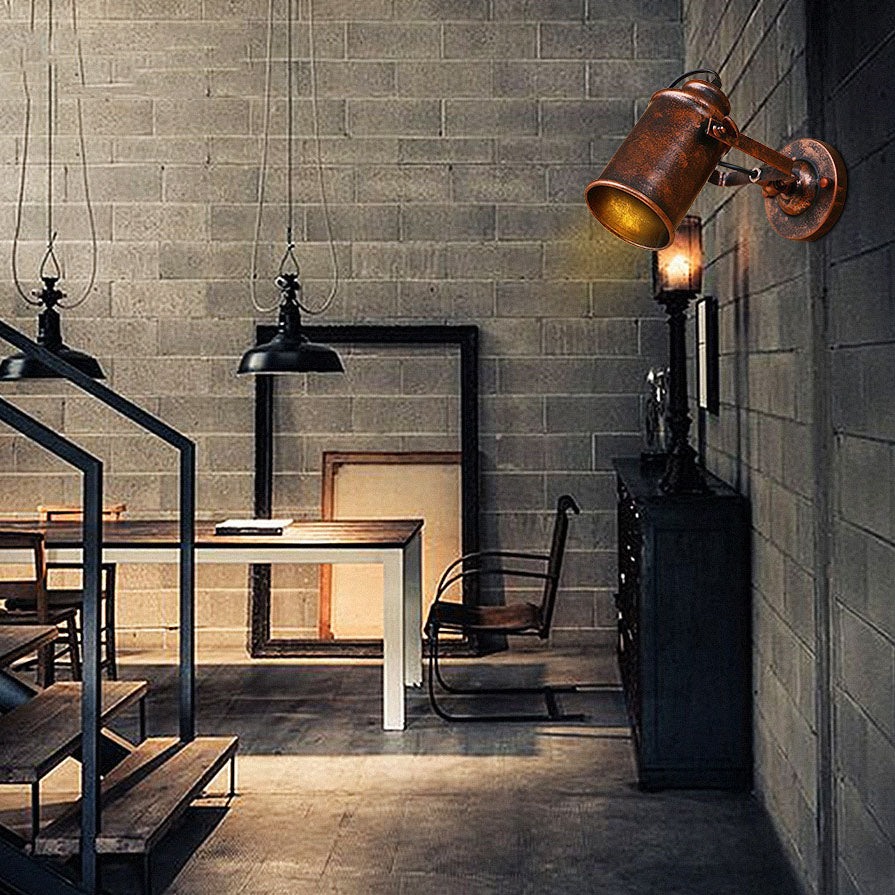 Rust Cylinder Wall Lamp