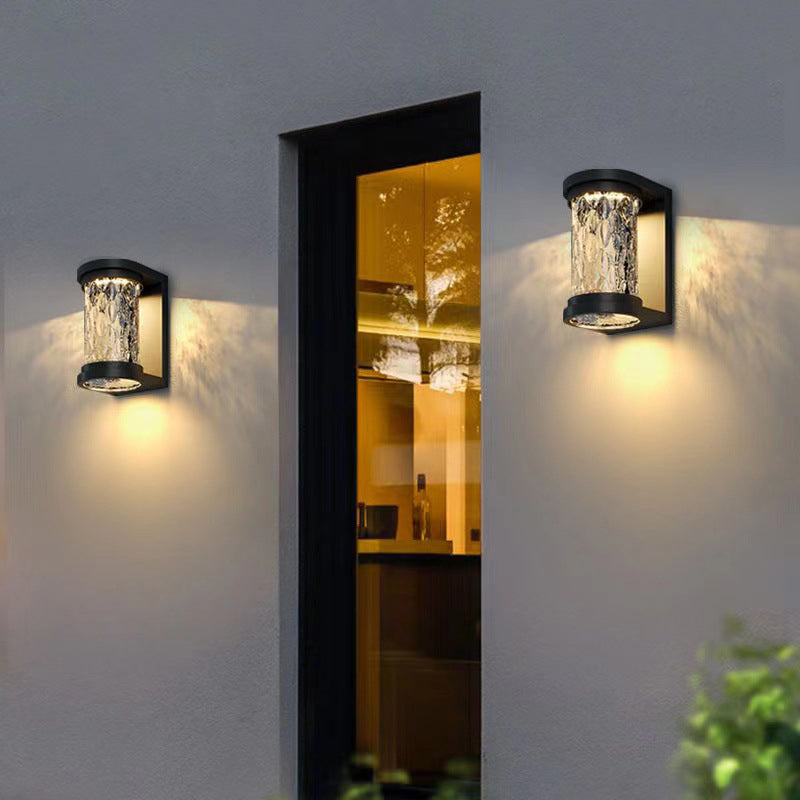 Cylinder Stainless Steel Glass Outdoor Light