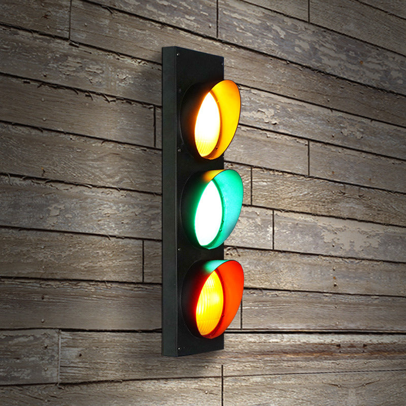 Rectangle Traffic Signal Iron Wall Lamp