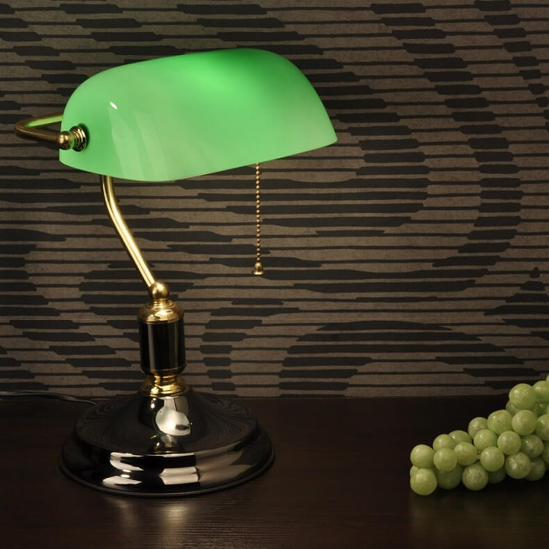 Metal Glass Eye Protection Table Lamp