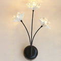 Iron Stainless Steel Crystal 3-Light Wall Lamp