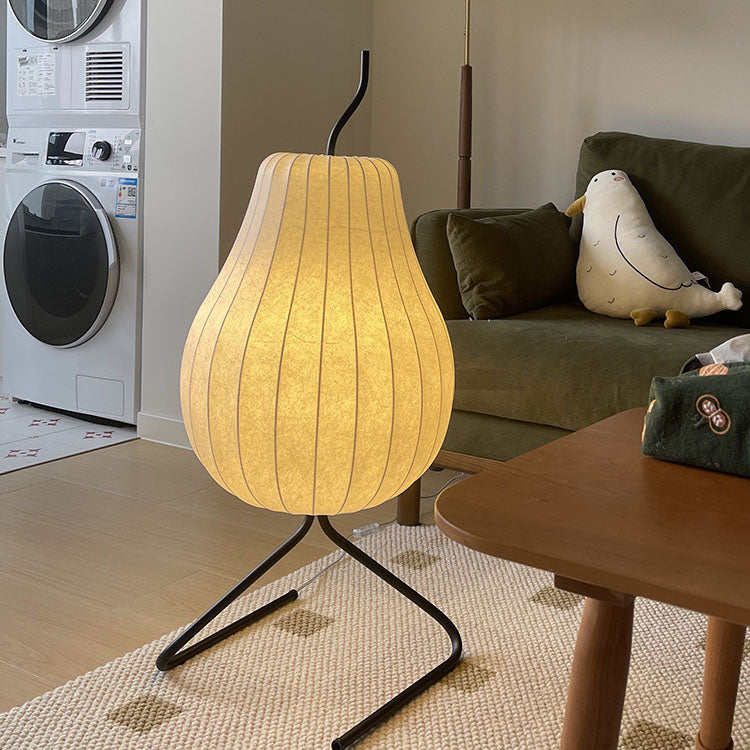 Pear Silk Fabric Iron Floor Lamp