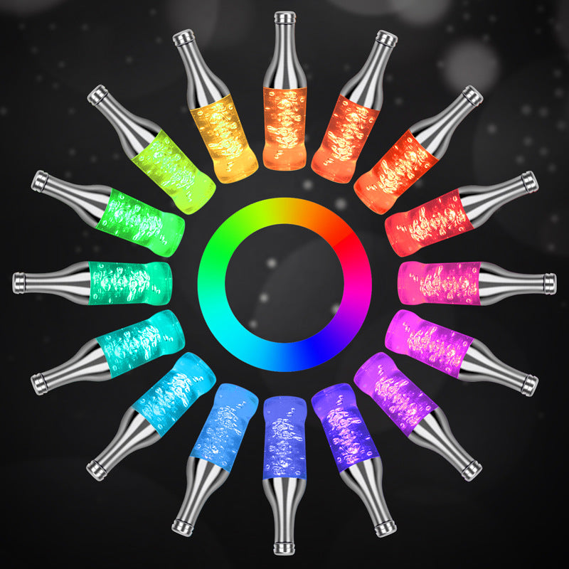 RGB Colorful Wine Bottle Table Lamp