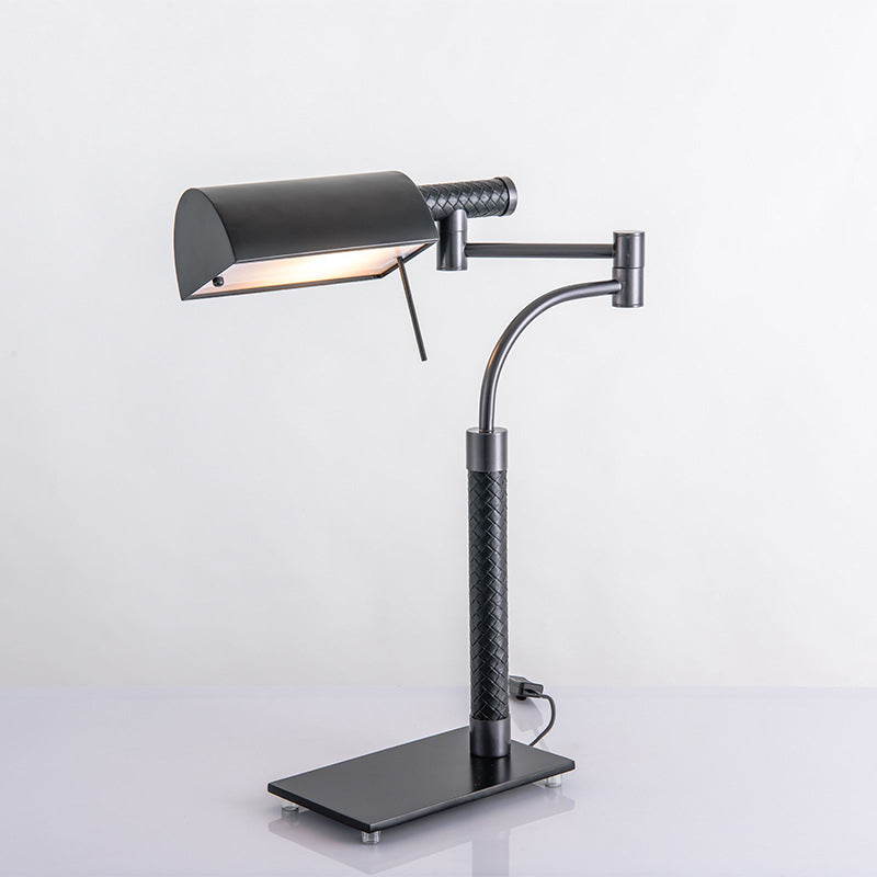 Rectangular Cylinder Iron Leather Table Lamp