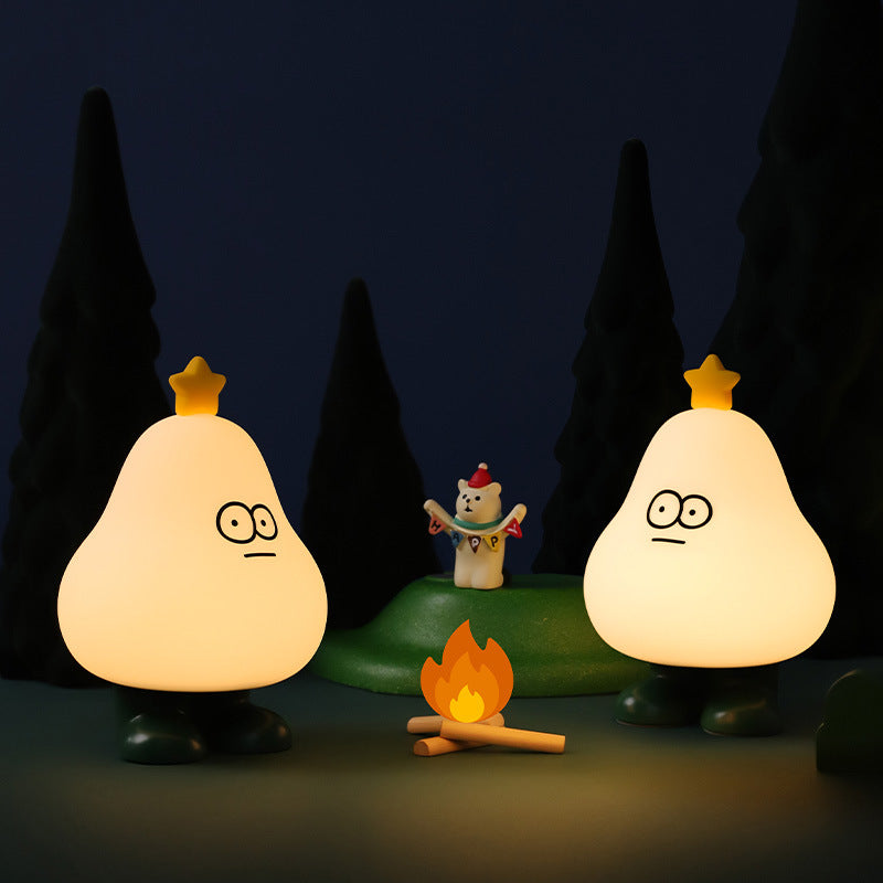 Cartoon Pear Silicone Timing Table Lamp
