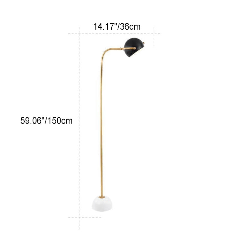 Spherical Metal Marble Angle Floor Lamp