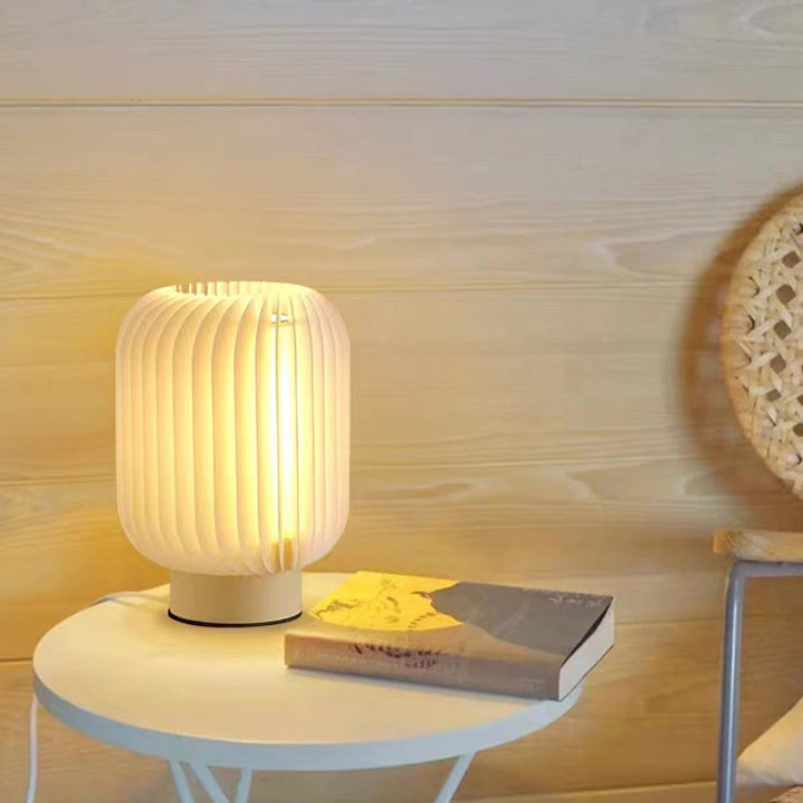 Round Pleated Iron Acrylic Table Lamp