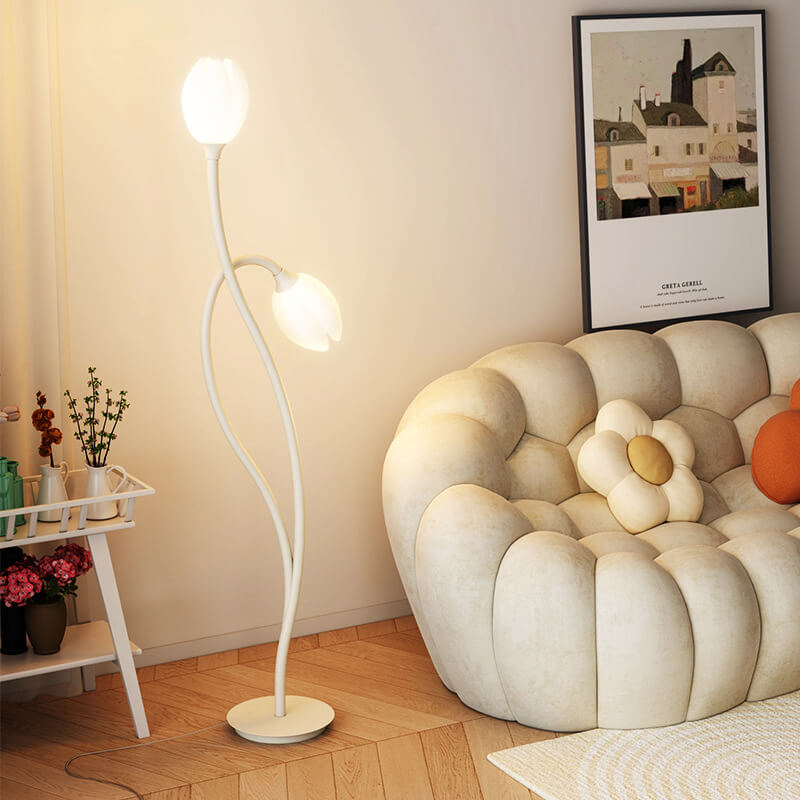 Wrought Iron Arc 2-Light Floor Lamp