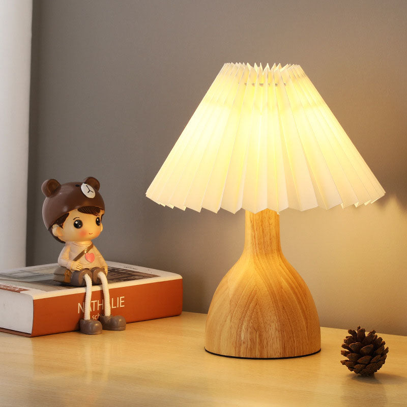 Solid Wood PVC Lampshade Table Lamp
