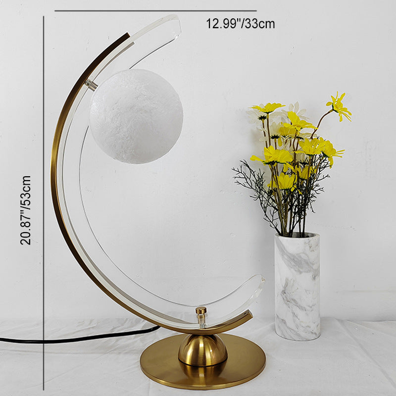 Curved Moon Iron Acrylic Table Lamp