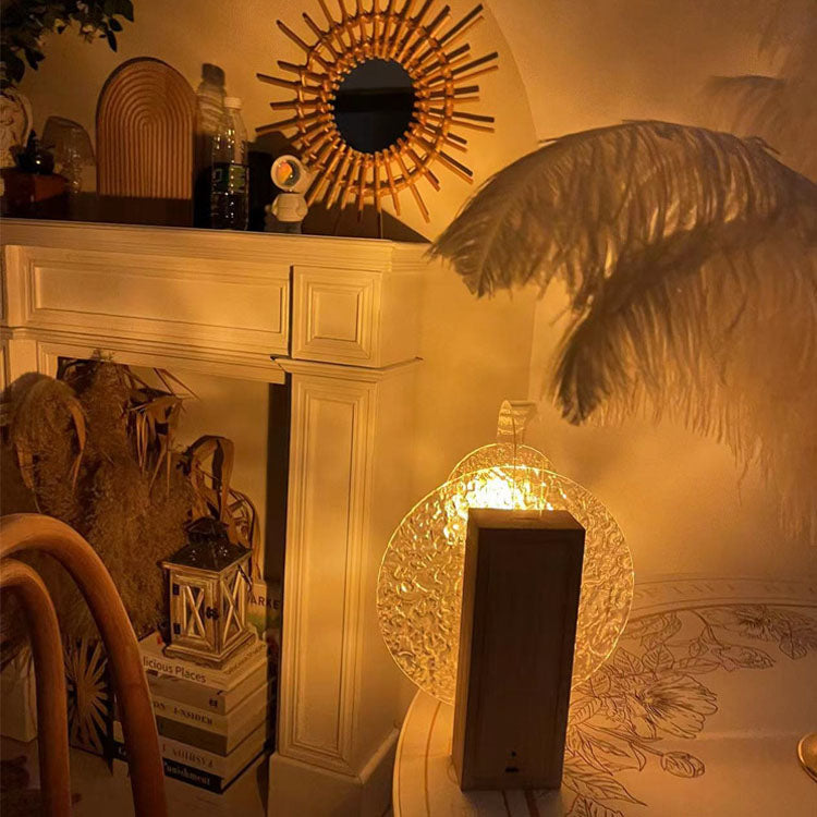 Solid Wood Acrylic Shadow Table Lamp