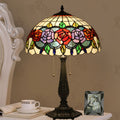 Rose Stained Glass Dome 2-Light Table Lamp