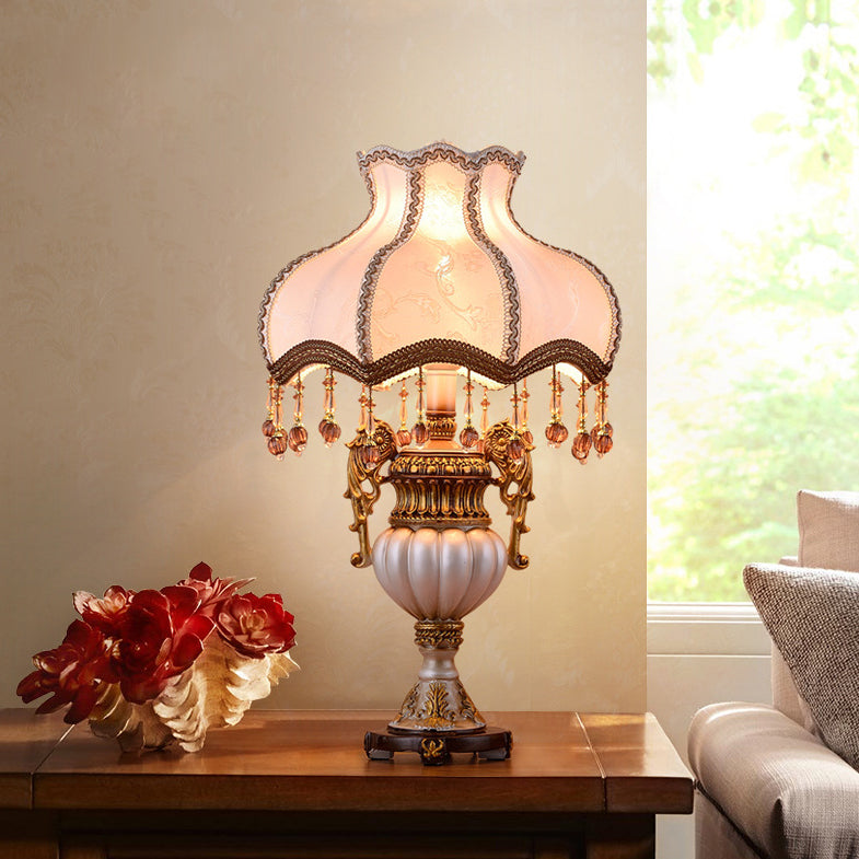 Vase Resin Fabric Bedroom Table Lamp