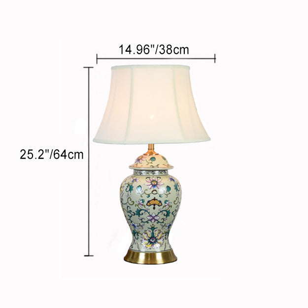 Lotus Leaves Pattern Ceramic Table Lamp