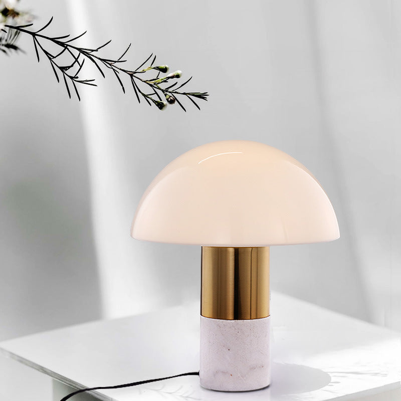 Mushroom Iron Glass Marble Table Lamp