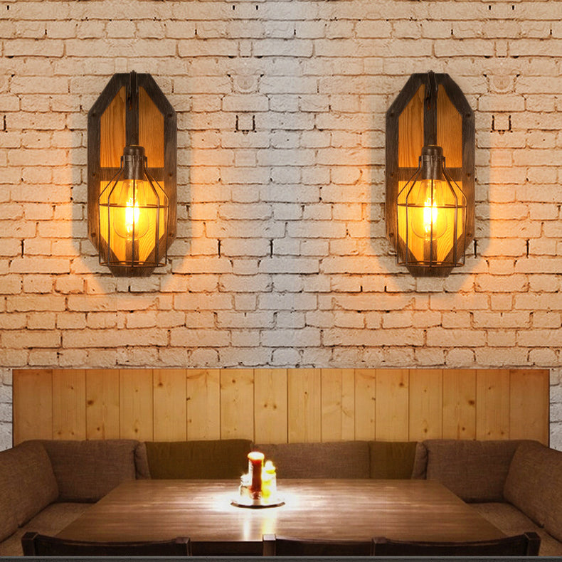 Wood Cage Wall Lamp