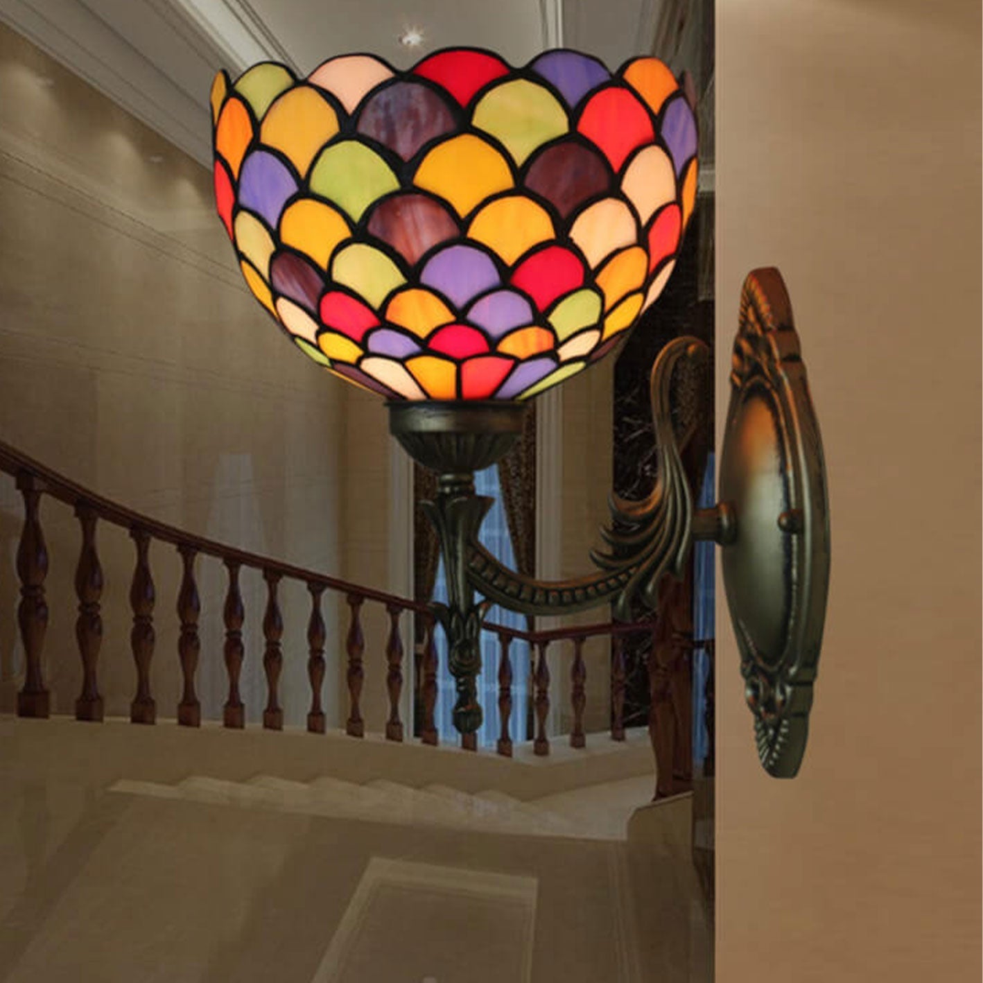 Stained Dot Glass Wall Lamp