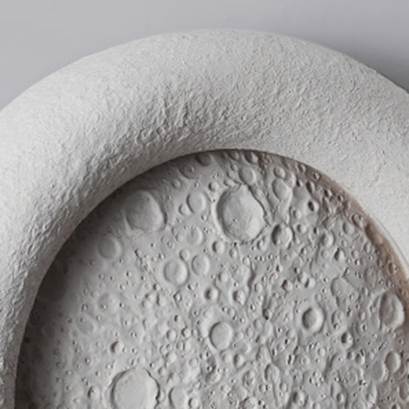 Concrete Round Moon Warm Outdoor Light