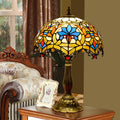 Flower Gemstone Stained Glass Table Lamp