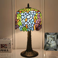 Colored Flower Glass Cylinder Table Lamp
