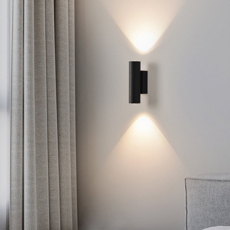 Cylinder Iron Aluminum Bedroom Wall Lamp