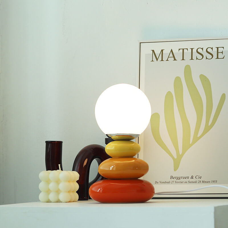 Pebble Ceramic Glass Table Lamp