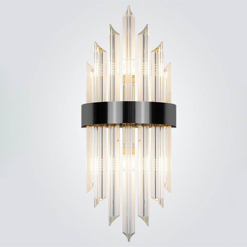 Glass Crystal Rod Stainless 2-Light Wall Lamp