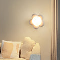 Flower Shaped Ceramic Wood Wall Lamp