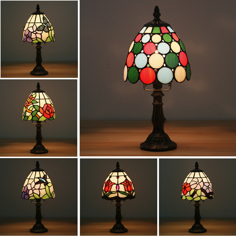 Style Stained Glass Cone Table Lamp