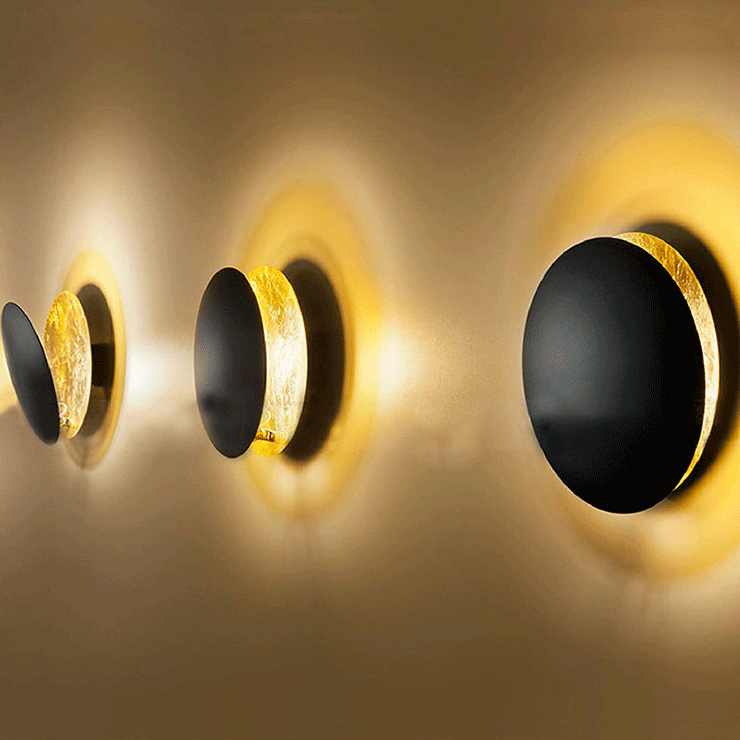 Alloy Round Bedroom Wall Lamp