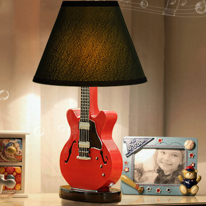 Cartoon Fabric Guitar Table Lamp