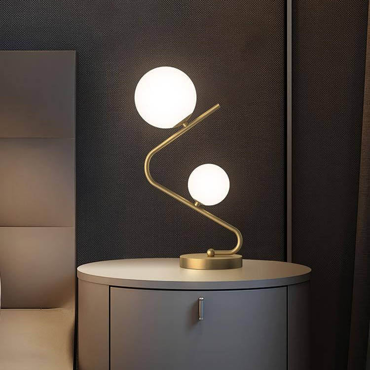 Copper Ball 2-Light Table Lamp