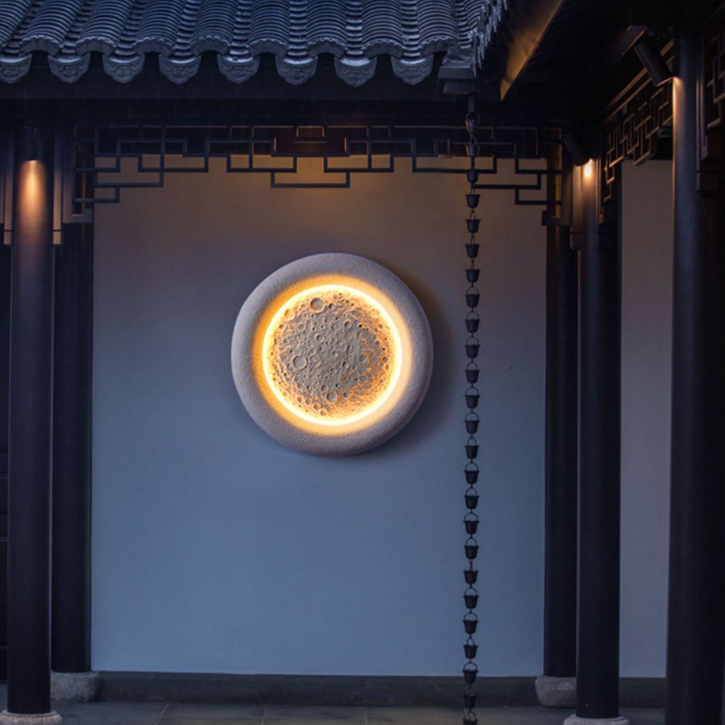 Concrete Imitation Moon Texture Wall Lamp