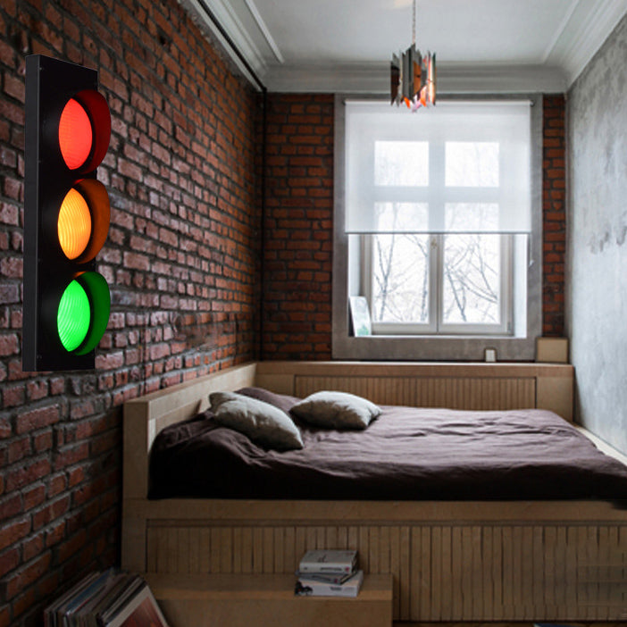 Rectangle Traffic Signal Iron Wall Lamp
