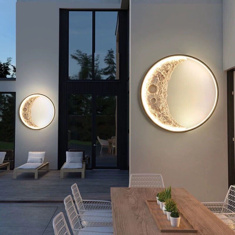 Round Metal Resin Bedroom Wall Lamp