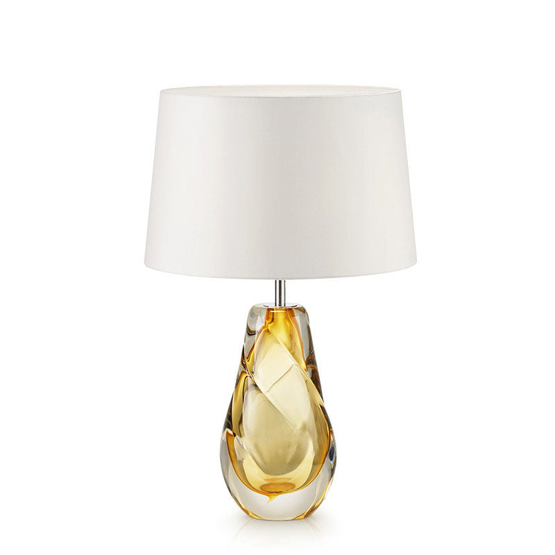 Oval Round Crystal Fabric Table Lamp