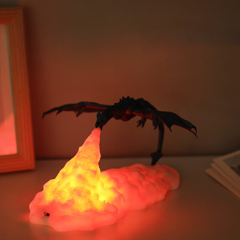 3D Printed Volcano Dragon Table Lamp