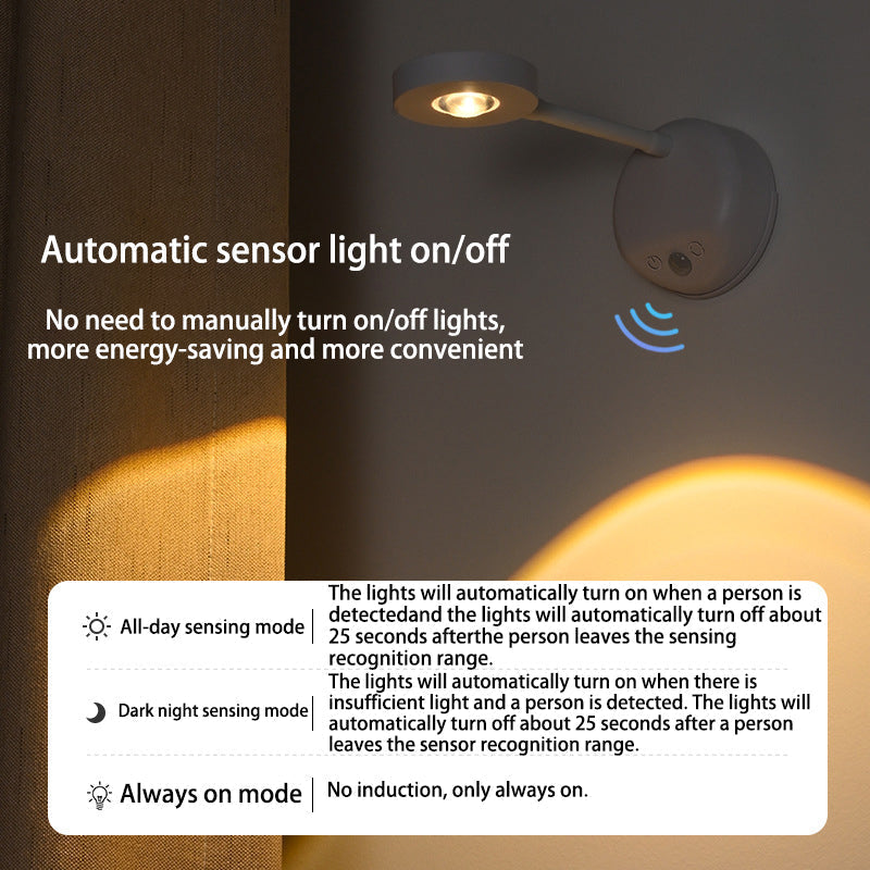 ABS Round Rechargeable Motion Outdoor Light