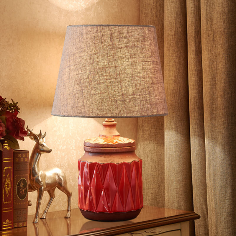 Ceramic Cylindrical Table Lamp
