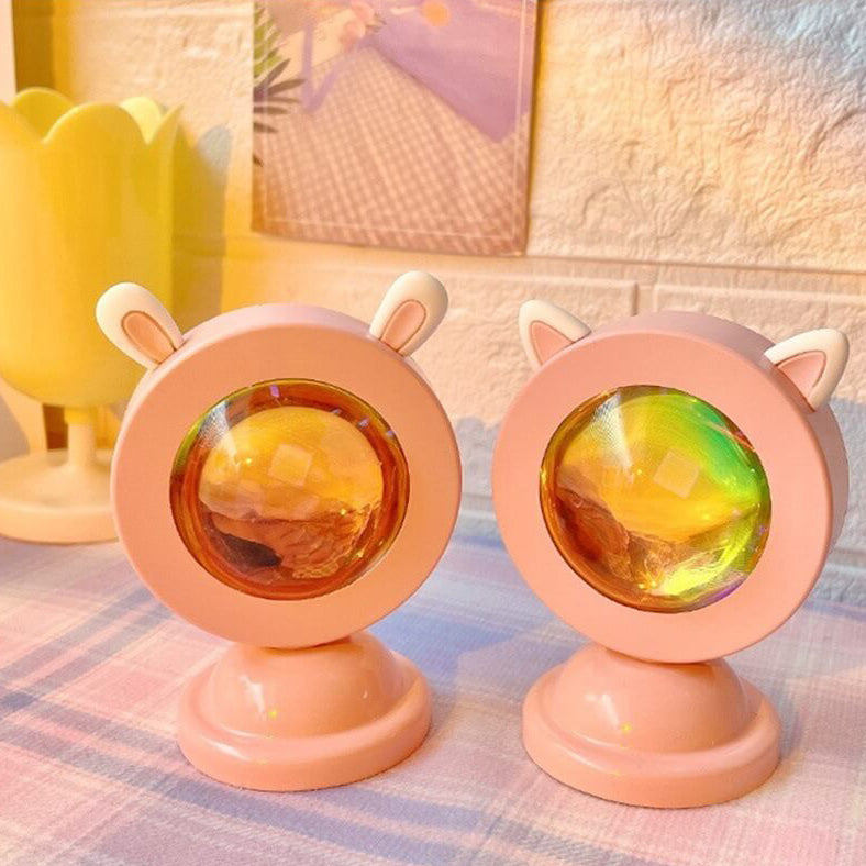 Pink Cat Ear Shape Table Lamp