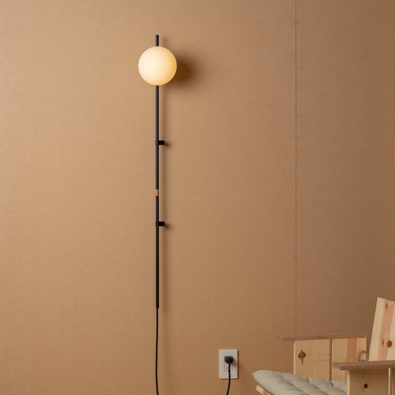 Long Pole Glass Globe1-Light Wall Lamp