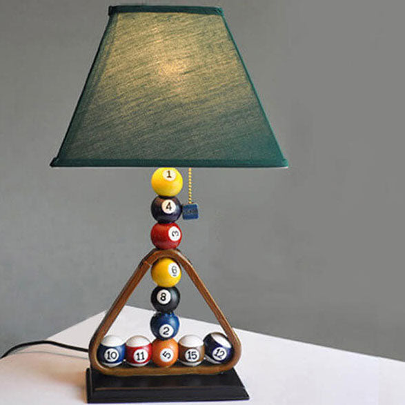 Billiard Stacked Linen Fabric Table Lamp
